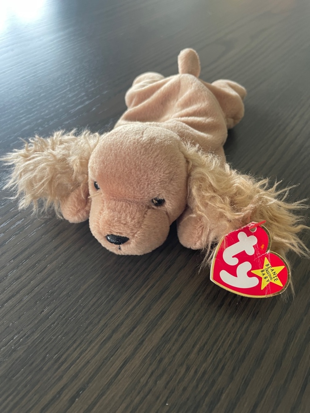 Ty Brown Plush Puppy Dog Toy with Red Heart Tag